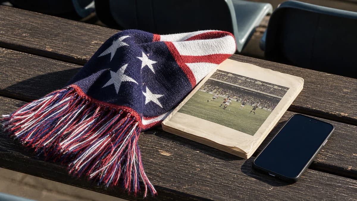 Bright realistic archive-style USA soccer fan image