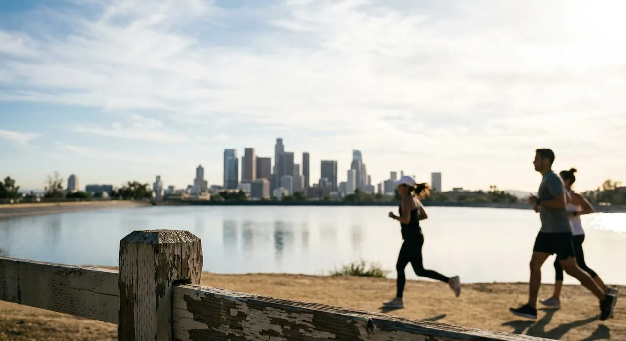 Silver Lake Reservoir Loop at Sunset, Two Miles and Free