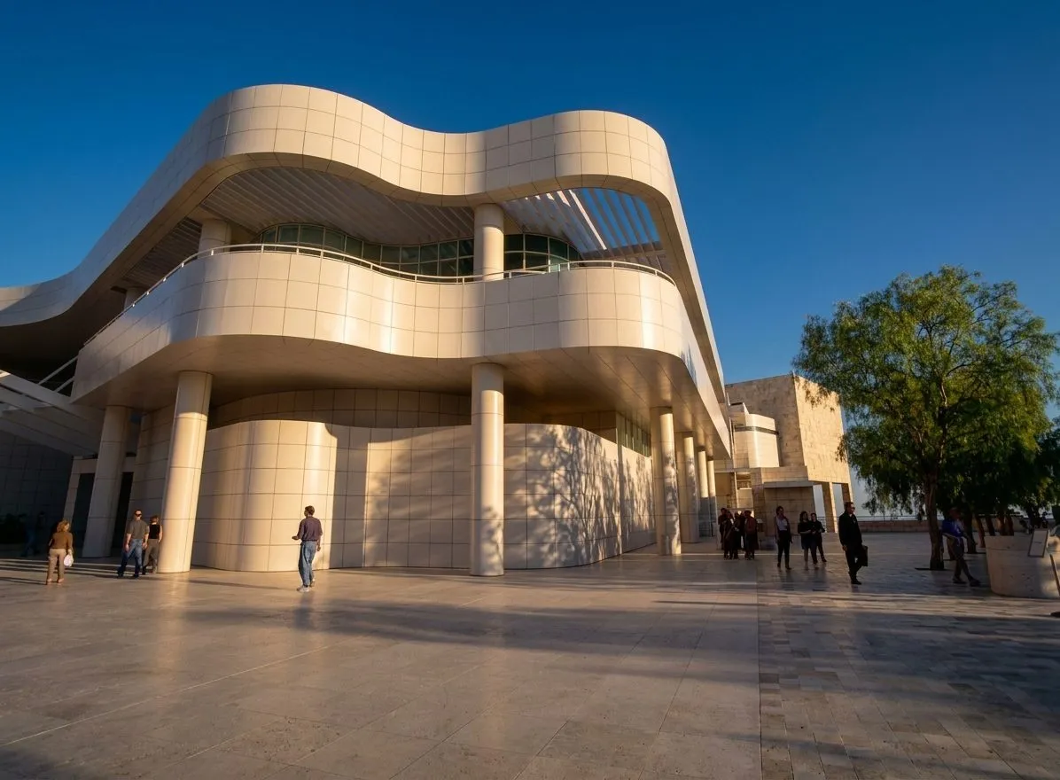 The Getty overlooking Los Angeles at golden hour