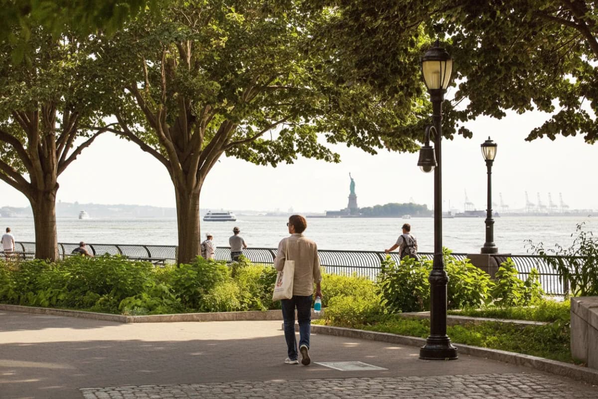 NYC experience scene for La Playa at The Battery for an Outdoor Soccer Replay Night With Kids