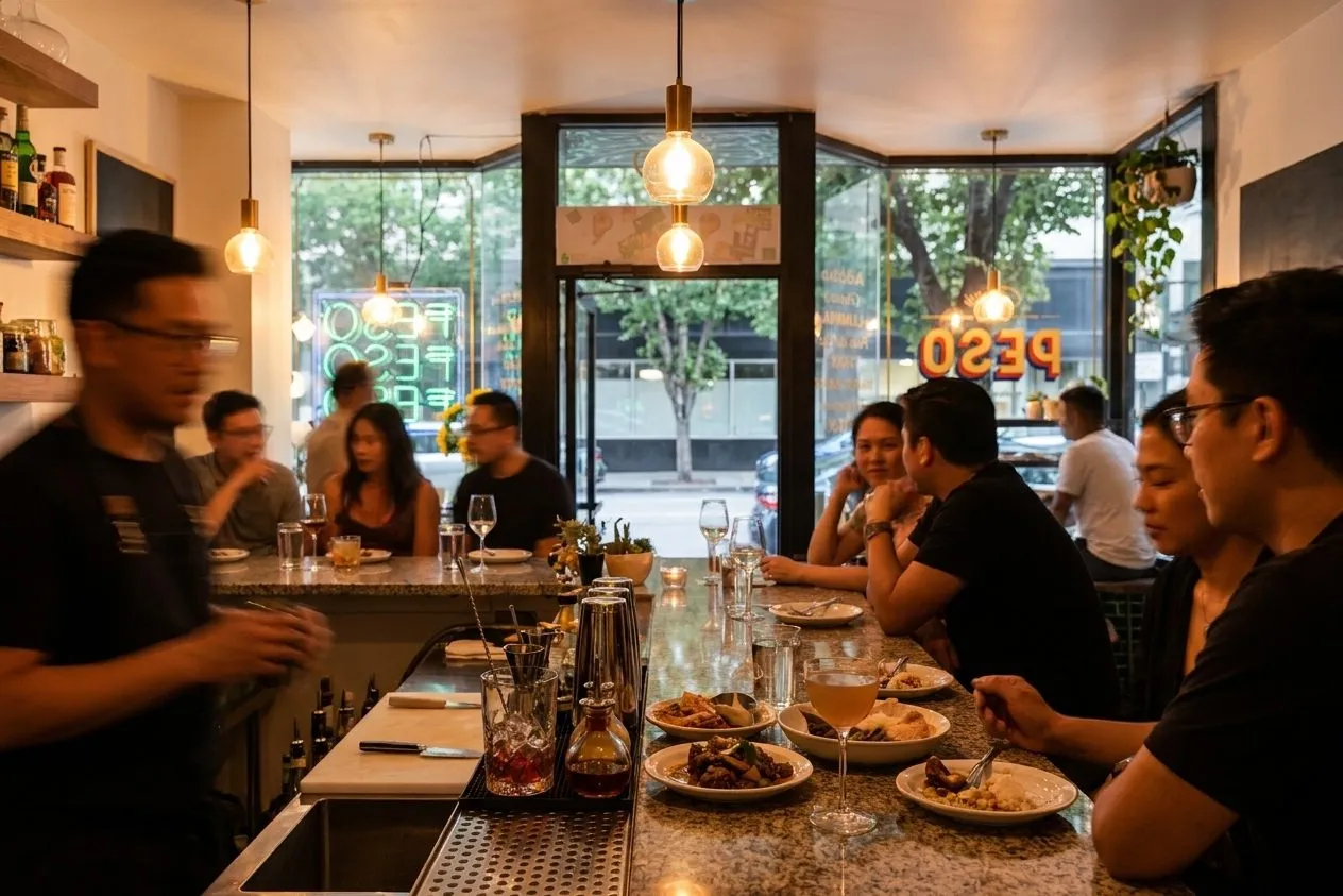 Cozy Filipino bar interior in Historic Filipinotown, Los Angeles