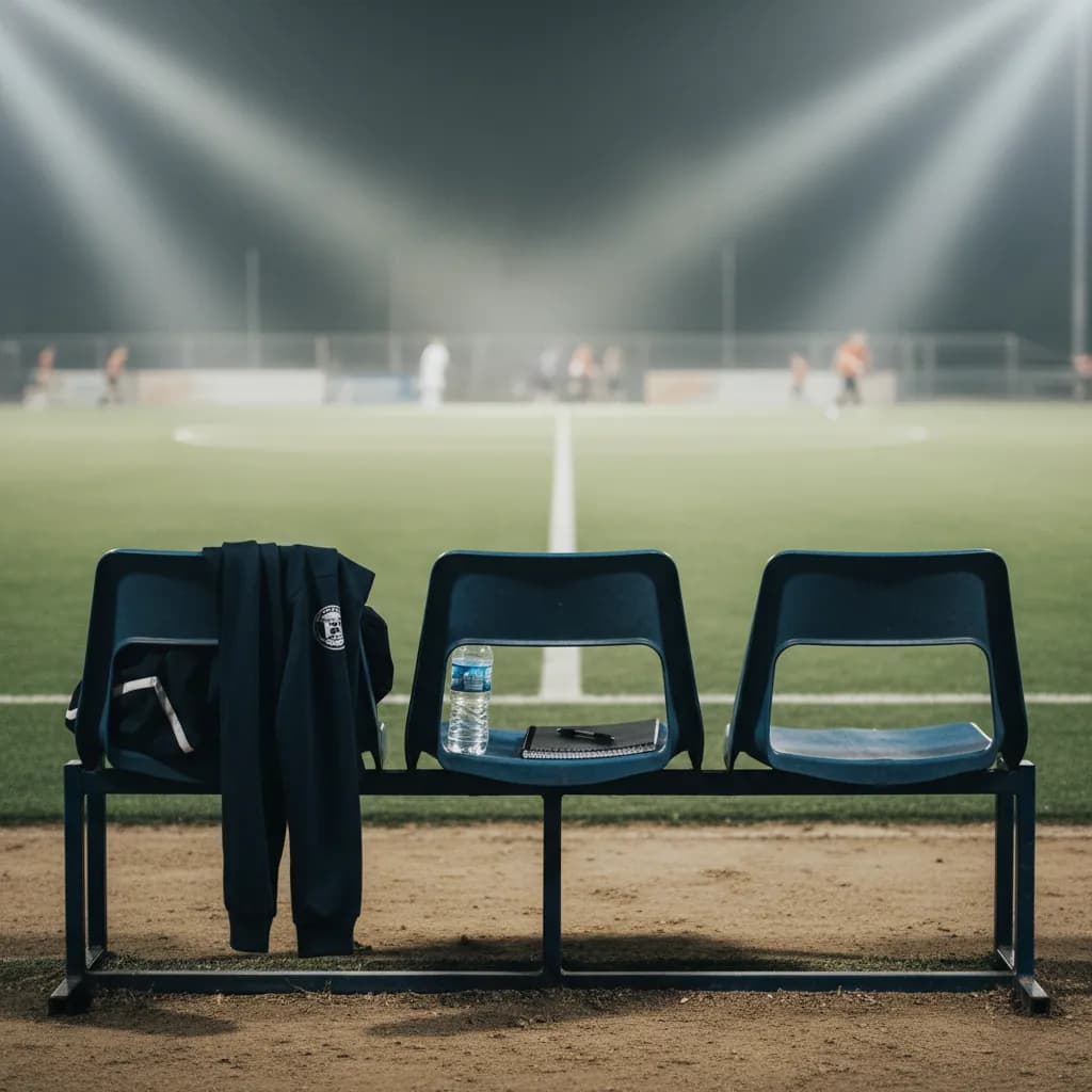 Two pairs of soccer boots on either side of a white center line represent a striker choice