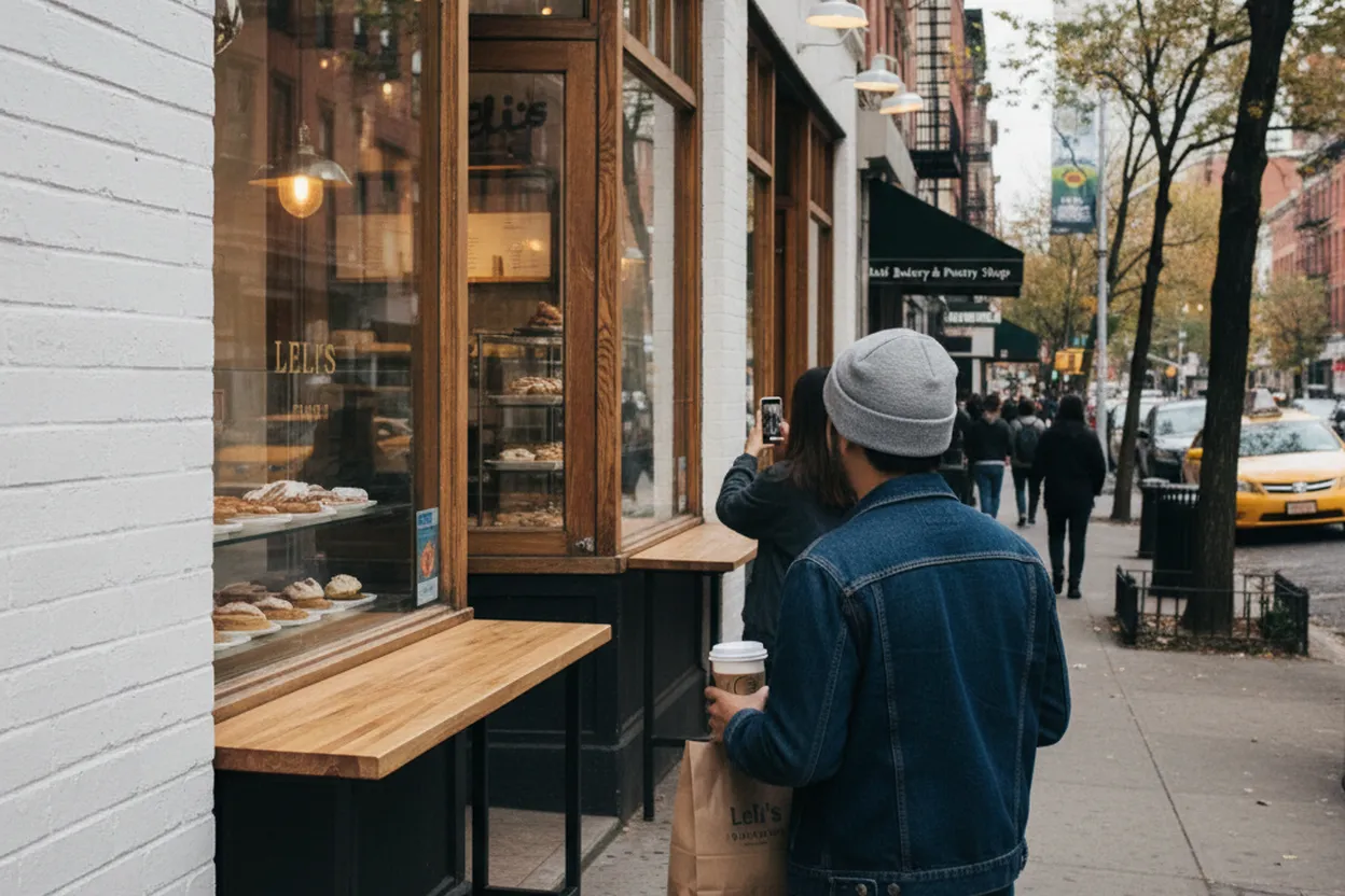 NYC experience scene for Leli’s Bakery in Astoria: Greek Pastries Before the N Train Home