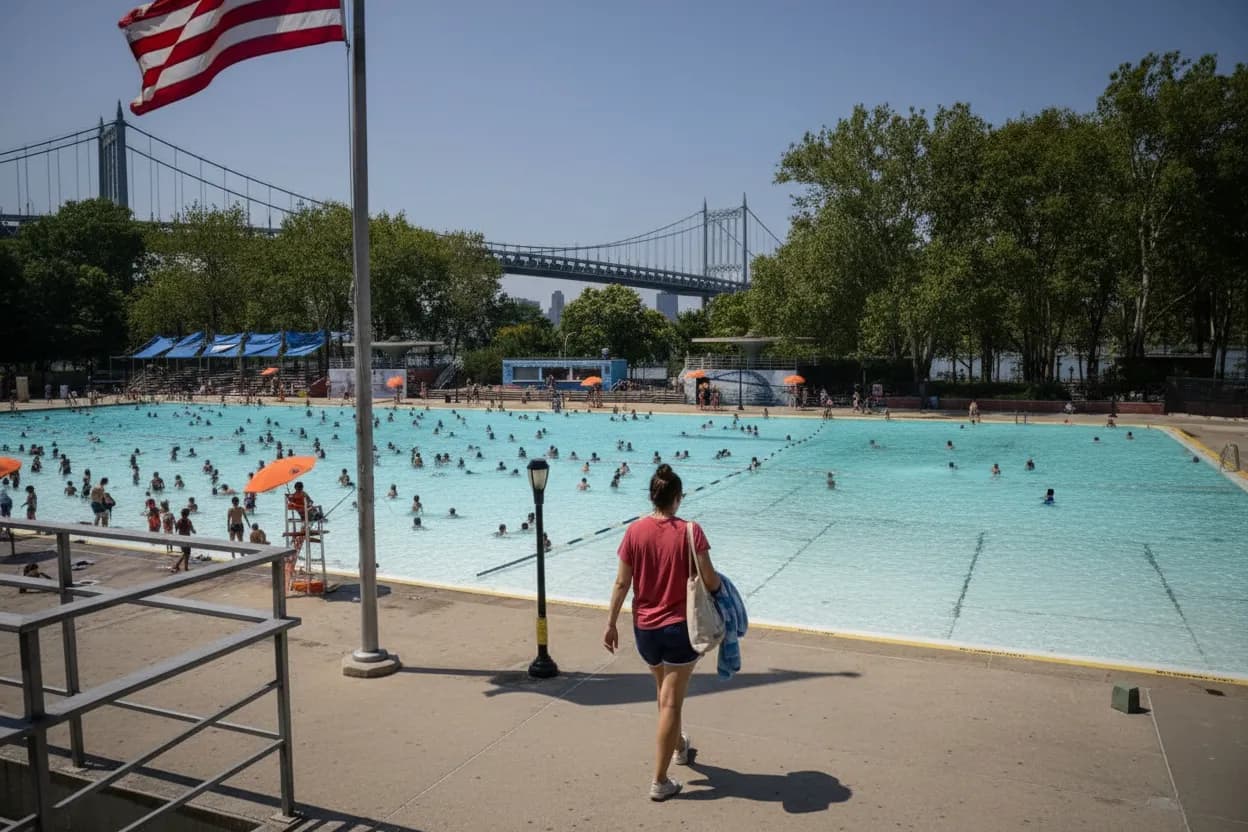 NYC experience scene for Liberty Pool Early Laps: A Jamaica Swim Strategy for Hot Mornings