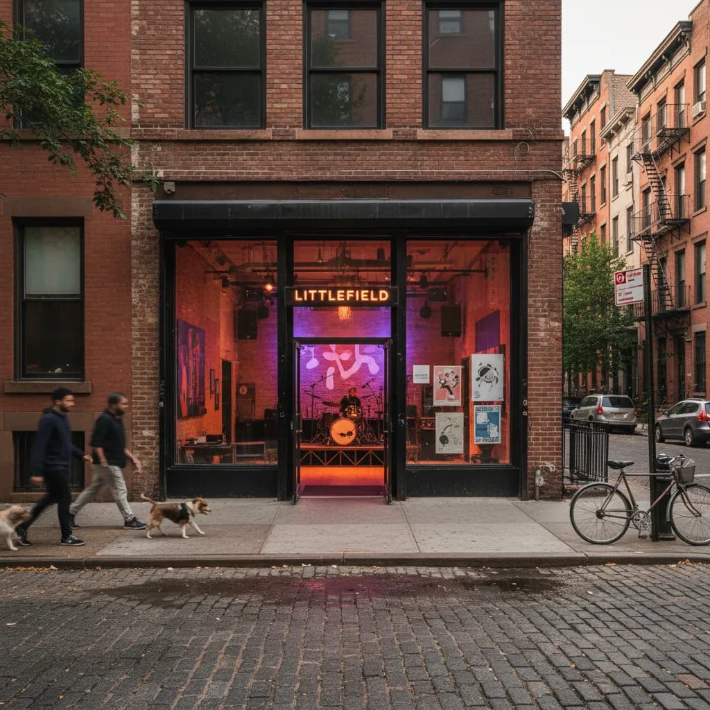 Editorial-style realistic scene inspired by Littlefield in New York.