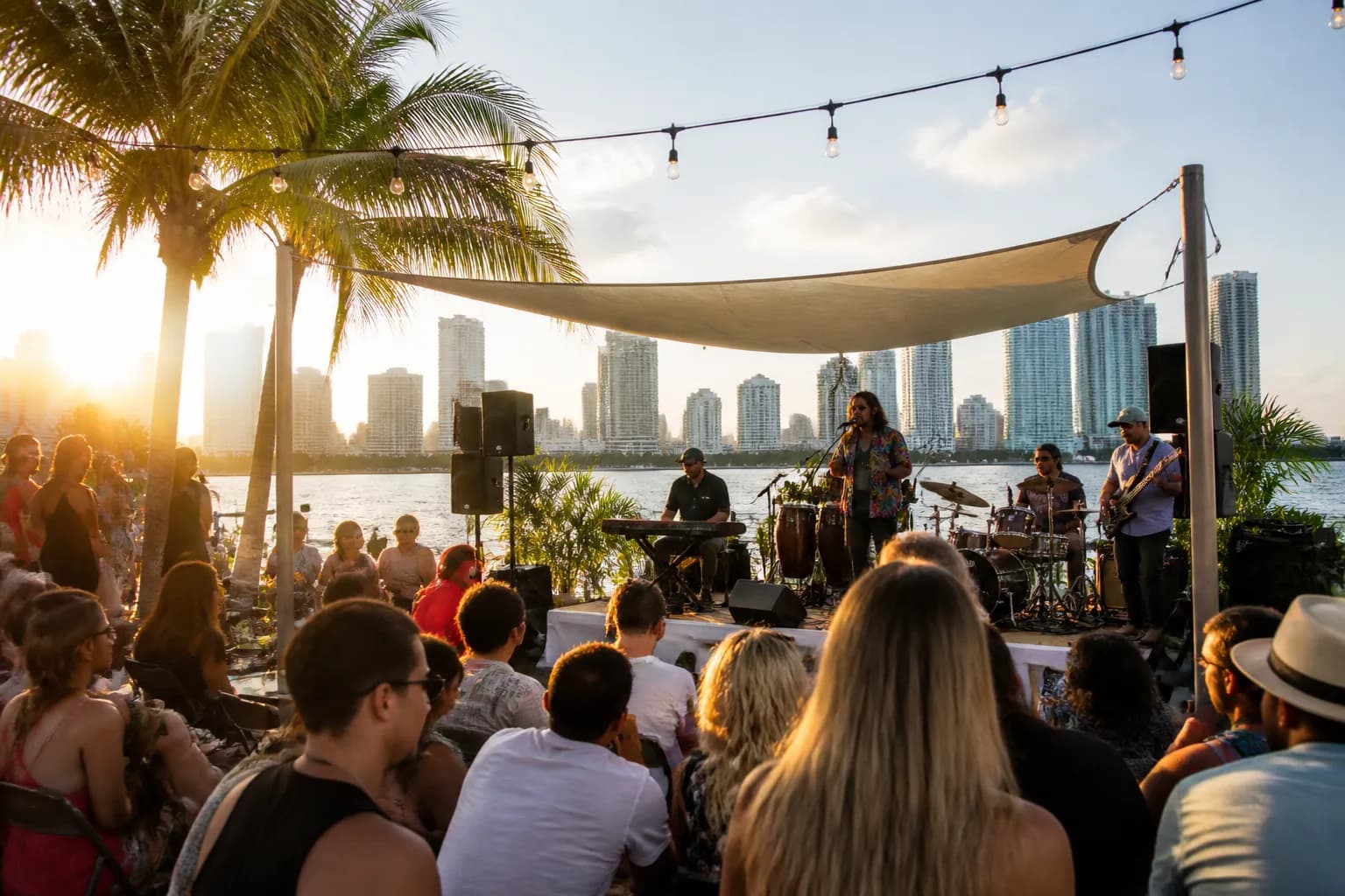 Realistic editorial Miami local-life photograph