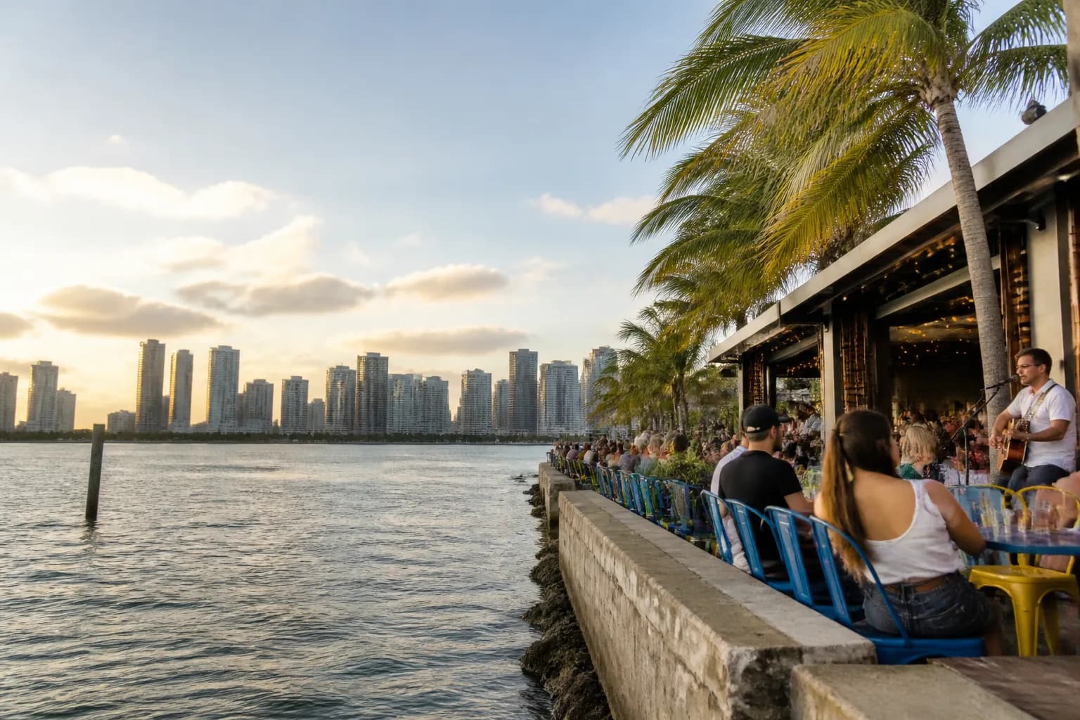 Realistic Miami food and neighborhood scene