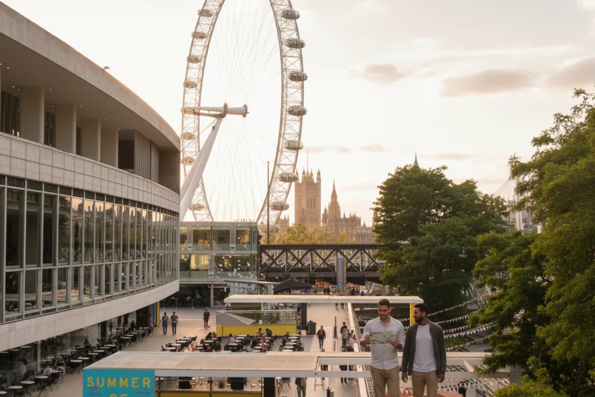 Southbank backup finish for a London tennis watch-and-walk route
