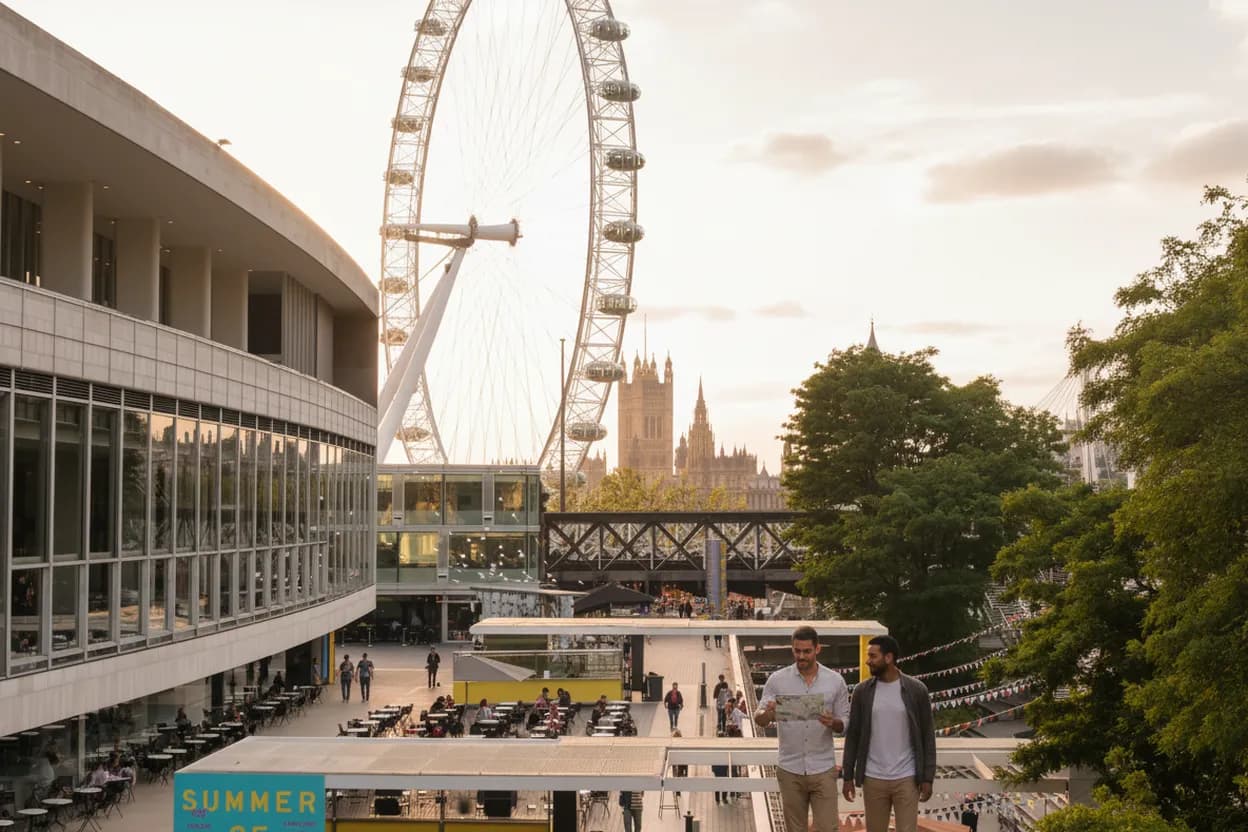Southbank backup finish for a London tennis watch-and-walk route