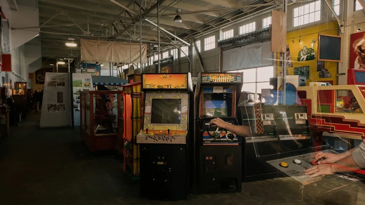 Vintage coin-operated arcade machines inside San Francisco's arcade museum