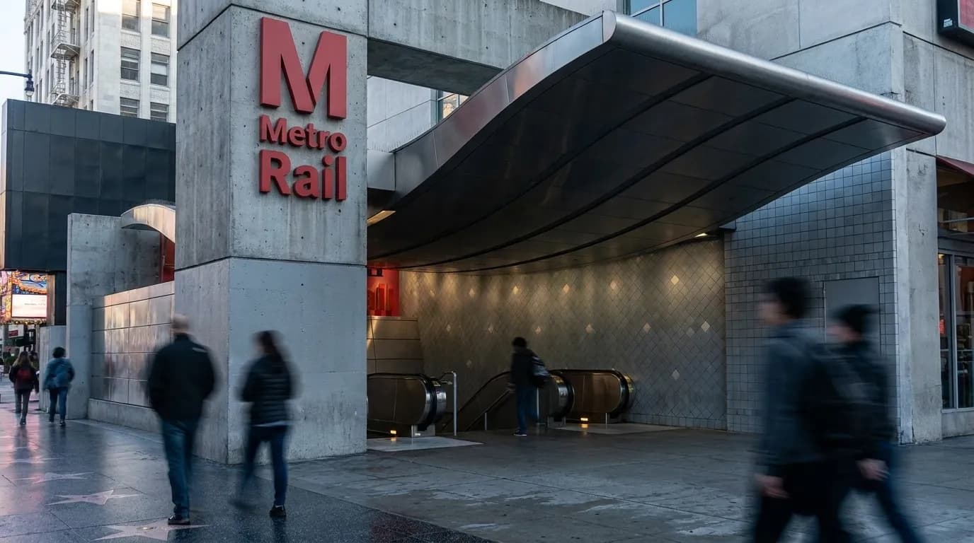 Hollywood Highland Metro station entrance on Hollywood Boulevard