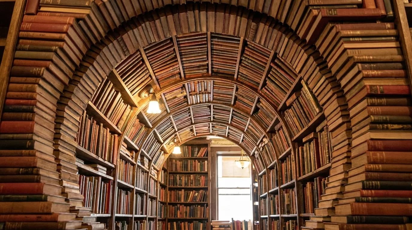Book archway inside The Last Bookstore in Downtown Los Angeles