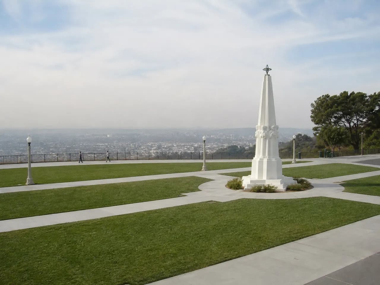 Observatory lawn and terrace with the city spread out below