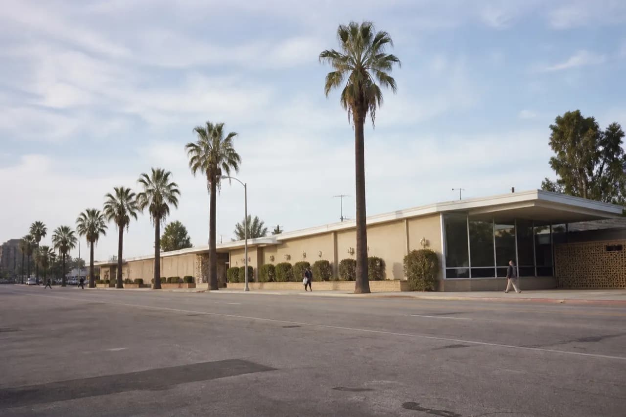 Wide studio-district street in the San Fernando Valley