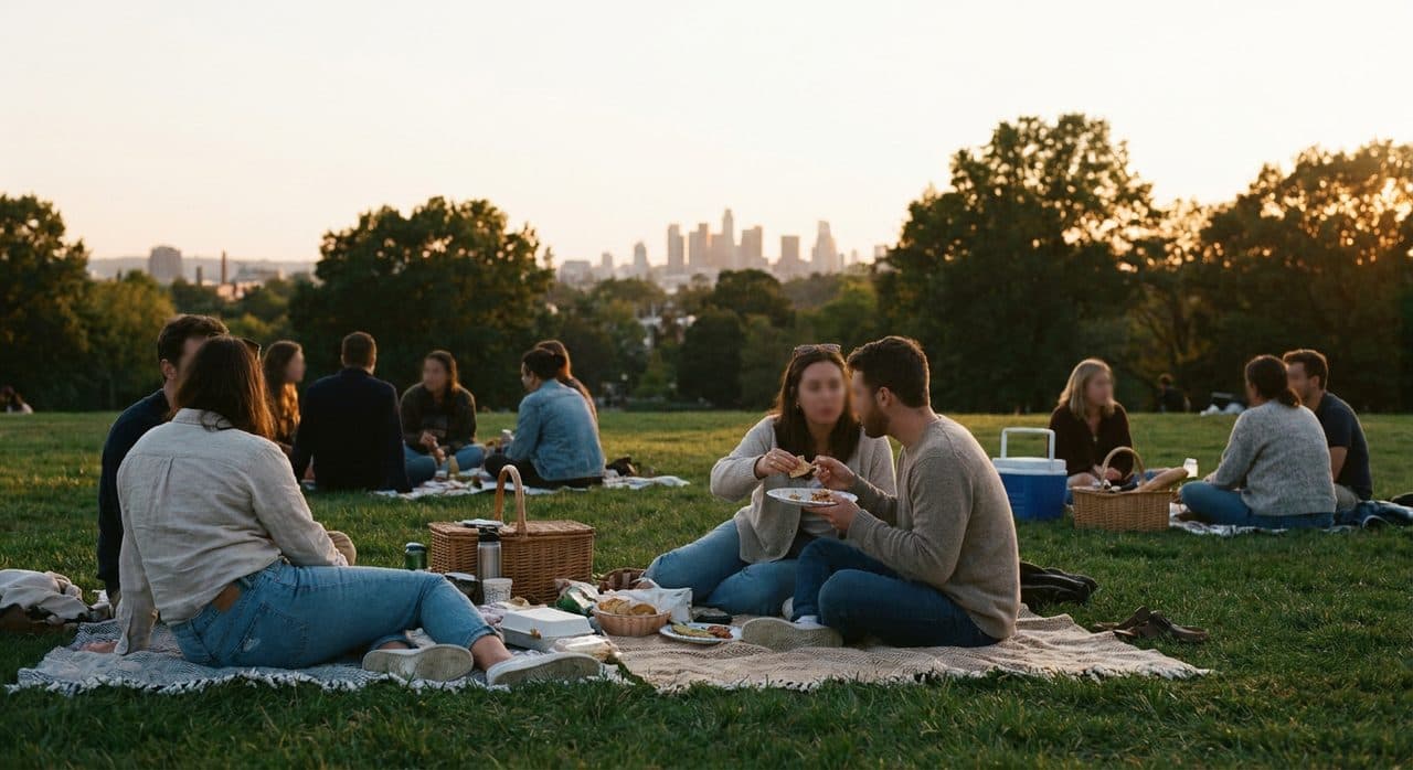 Love Island Voting Picnic Energy in McCarren Park - scene