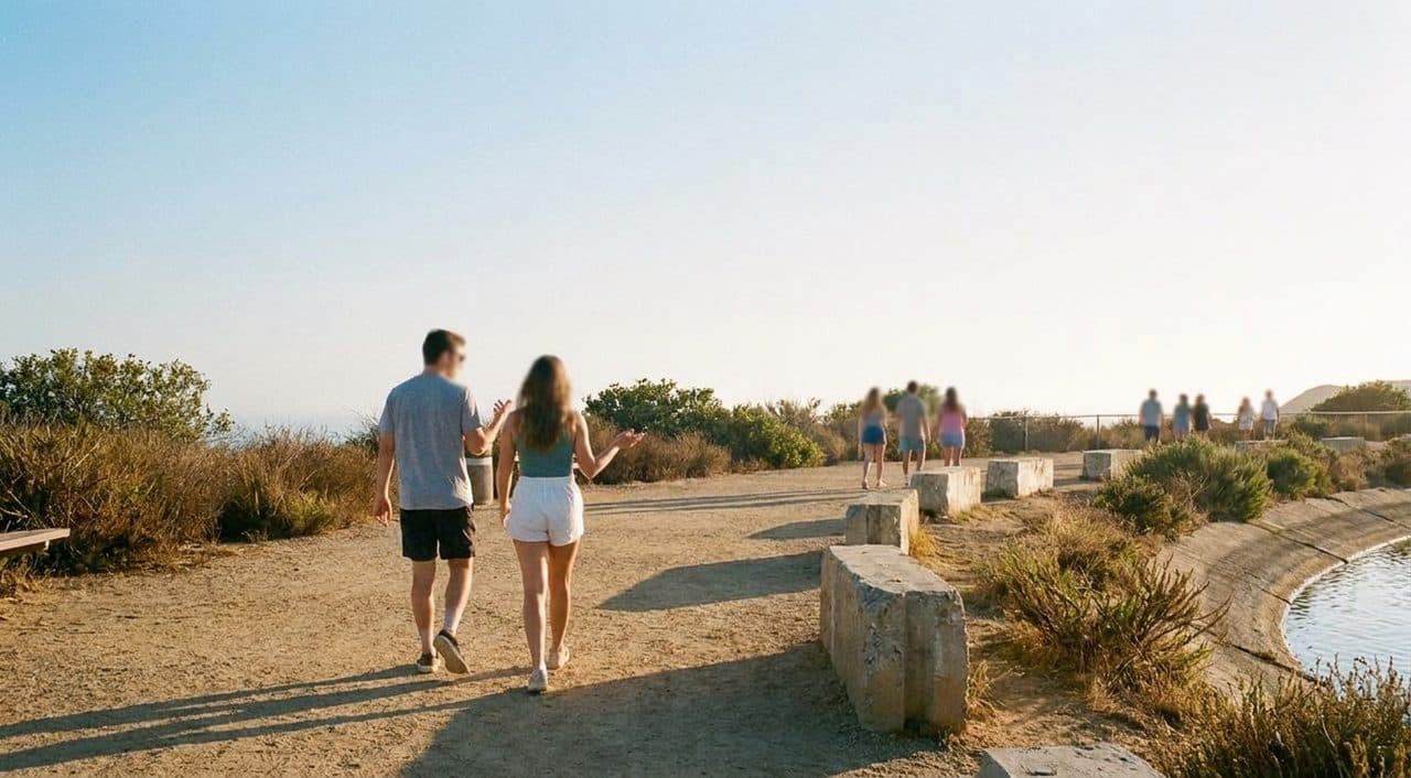 Love Island Voting Walks Around Silver Lake Reservoir - scene