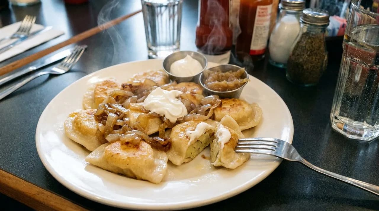 Lu's Sweet Shoppe's diner booths when the pierogi steam fogs the windows