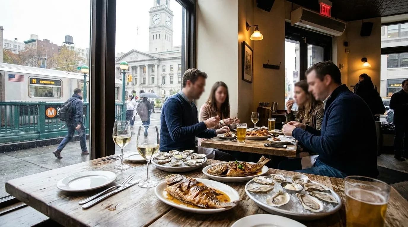 Cover scene for Manhattan Oyster Happy Hours That Still Feel Unhurried