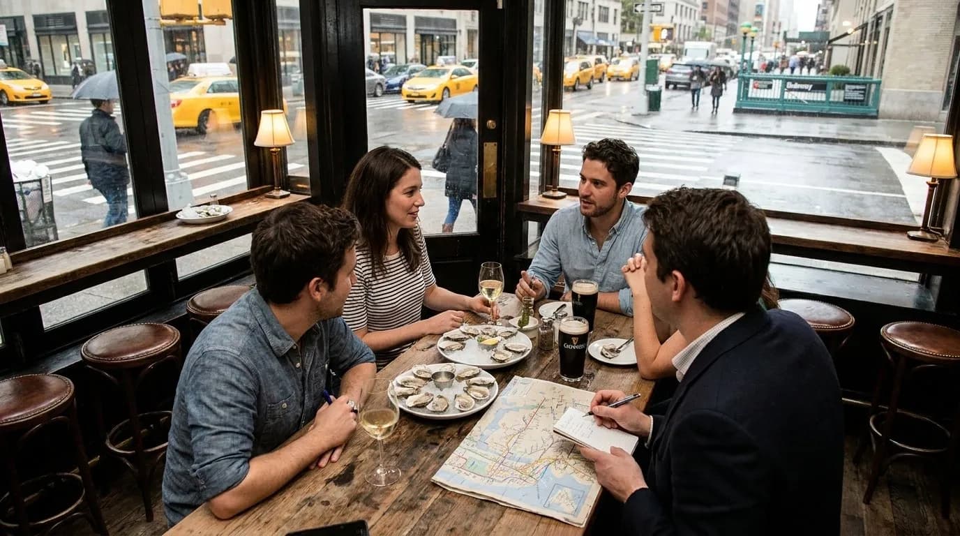 NYC experience scene for Manhattan Oyster Happy Hours That Still Feel Unhurried