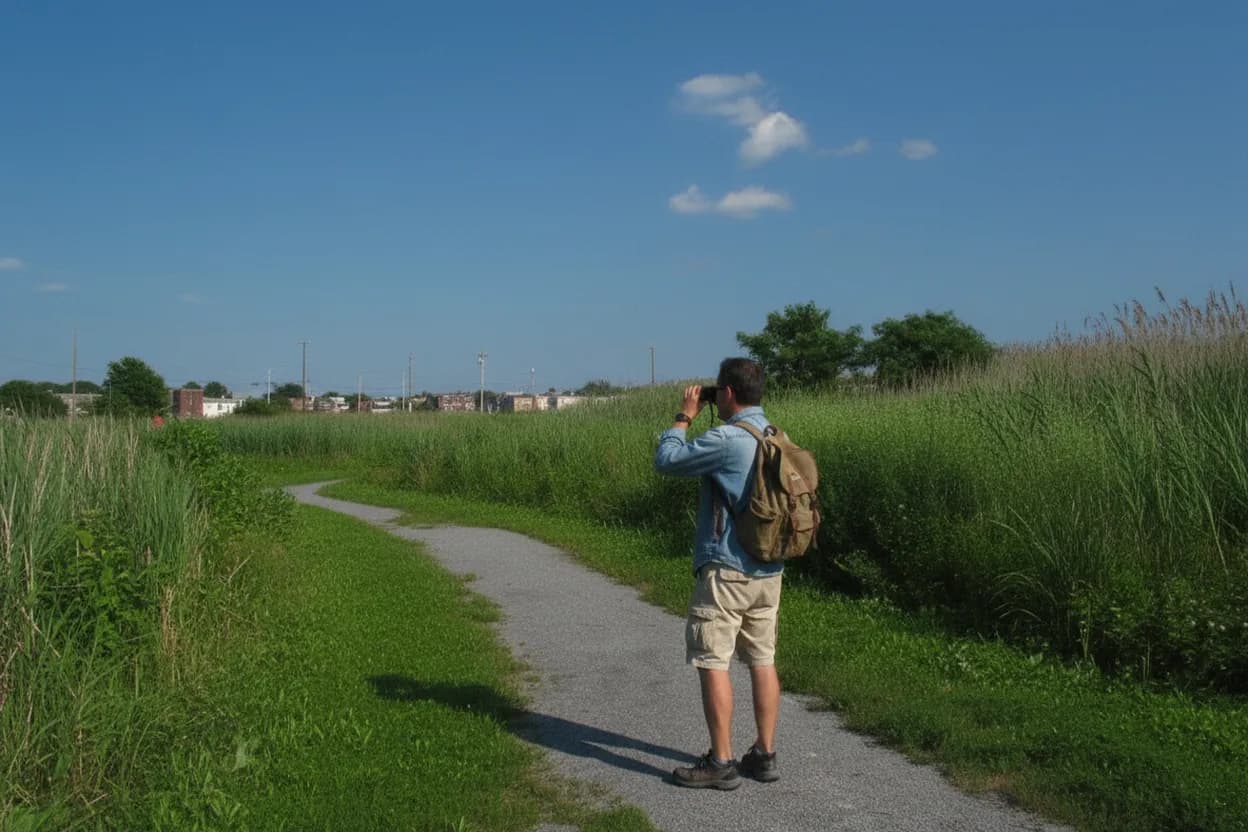 NYC experience scene for Marine Park Salt Marsh After Rain: A Flat Birding Reset With Boardwalk Math