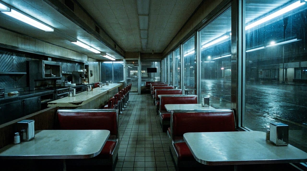 Mariners vs Orioles on Mute at a Greek Diner That Never Closes - cover image