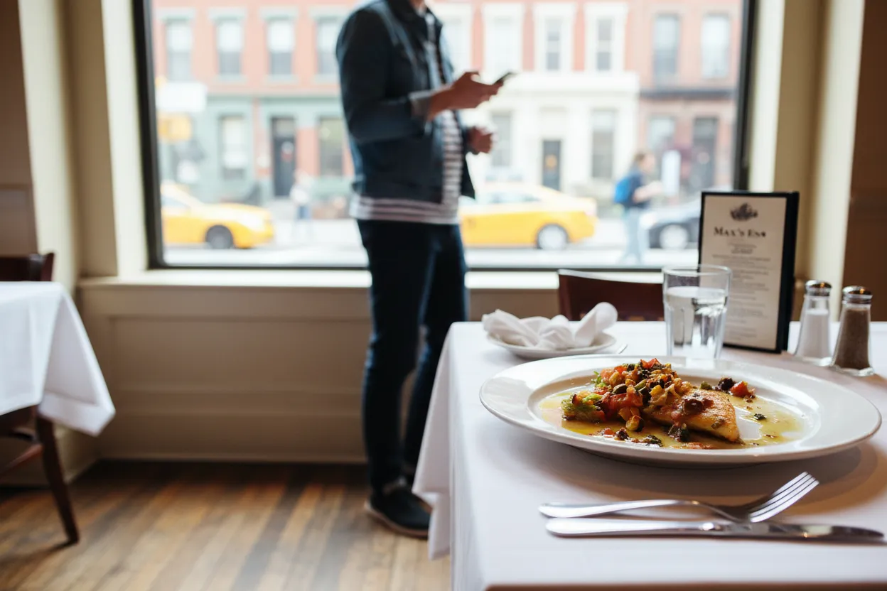 NYC experience scene for Max’s Esca for a Calm Italian Meal With Visiting Parents