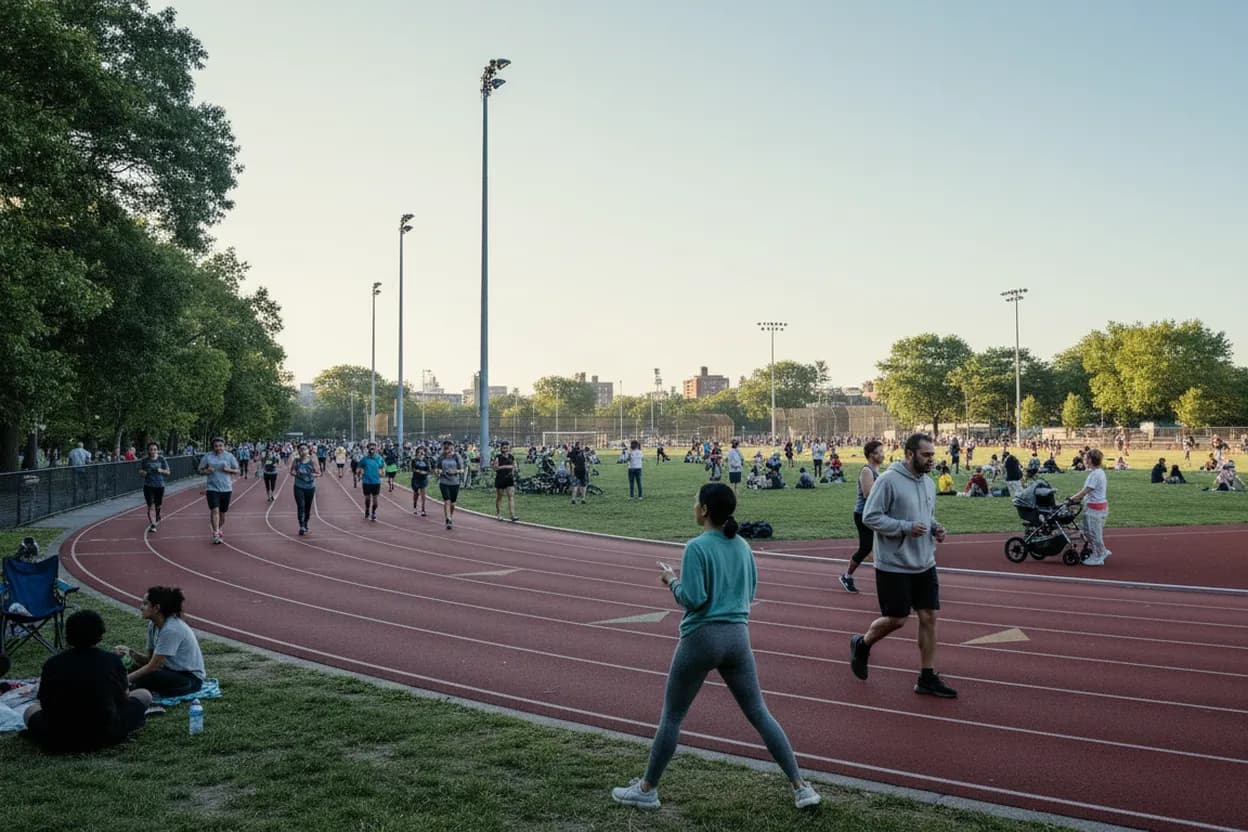 Cover scene for McCarren Park Track Trial: A Gym-Class Reset for Nervous Middle Schoolers
