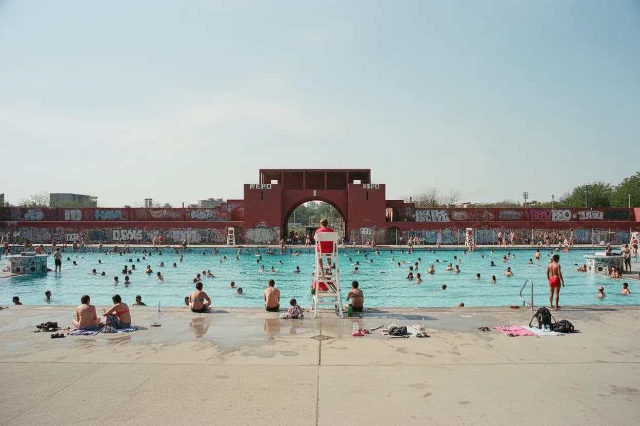 Cover scene for McCarren Pool Lap Swim Before Work: A Cool Brooklyn Fitness Plan for Two