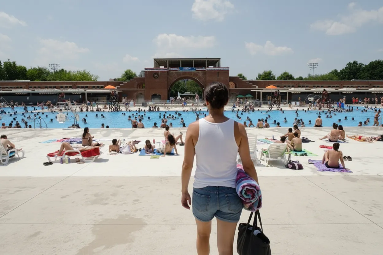 NYC experience scene for McCarren Pool Lap Swim Before Work: A Cool Brooklyn Fitness Plan for Two