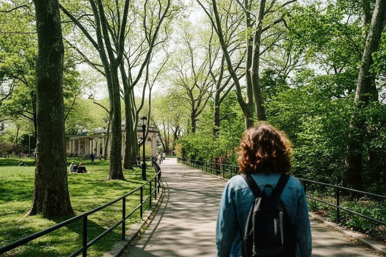 NYC experience scene for McGolrick Park Dog-Run Edges for a Free Greenpoint Friend Hang