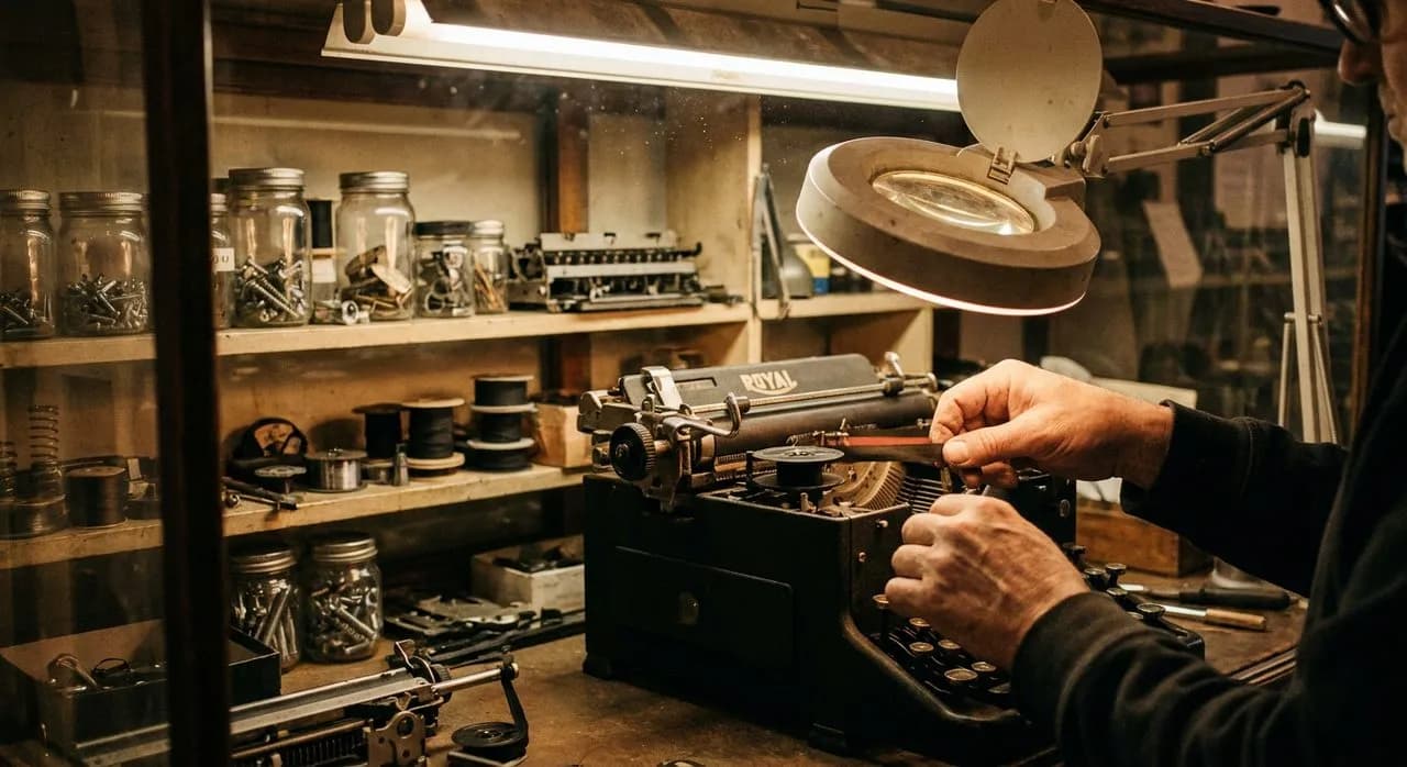 Mechanical Typewriter Repair and Ribbon Spooling Studio in Alphabet City