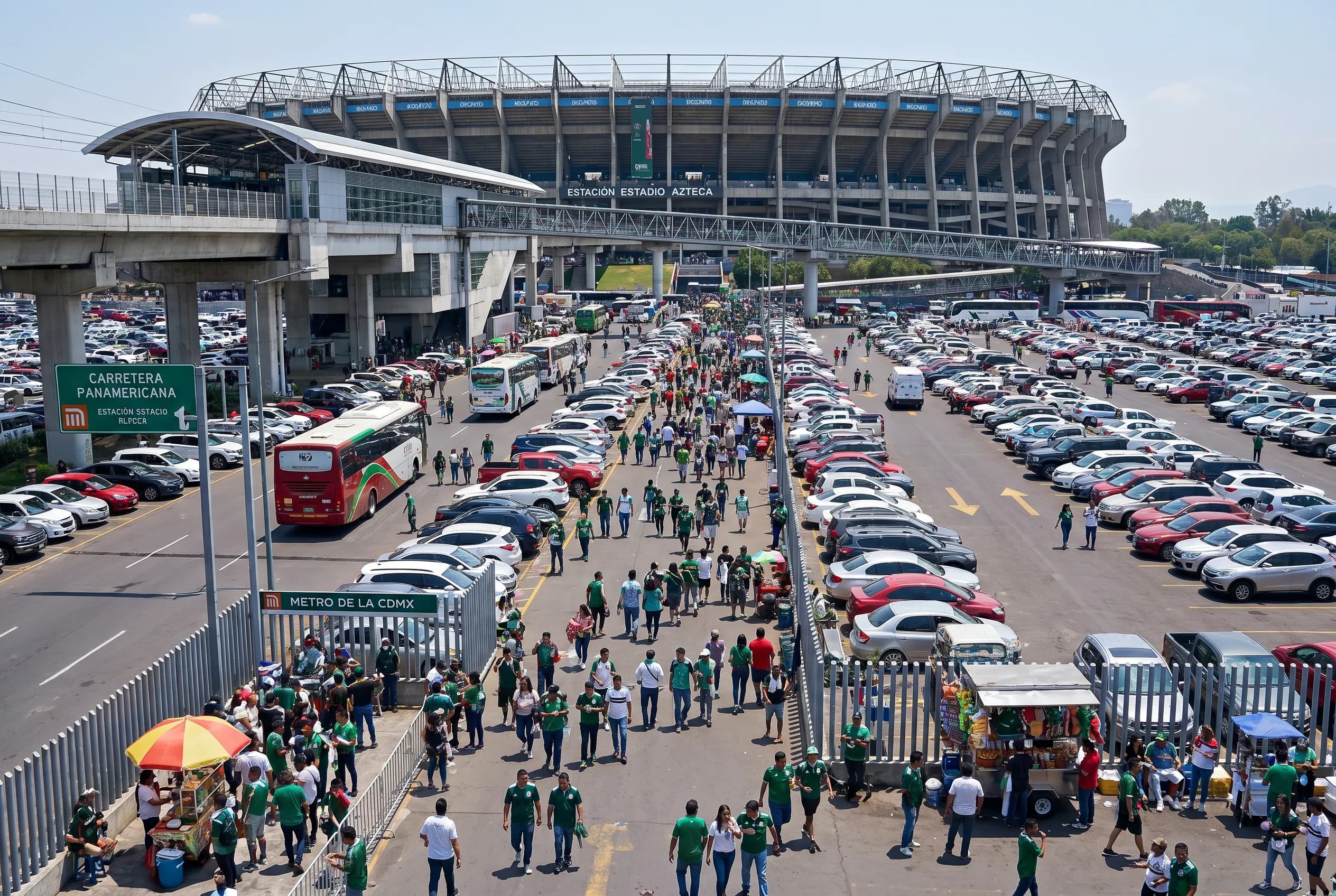 Bright World Cup match-day scene in Mexico City.