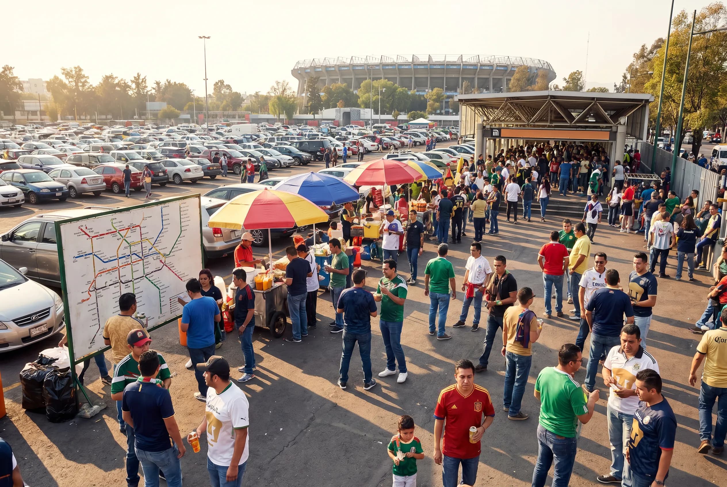 World Cup supporters navigating Mexico City during match day.