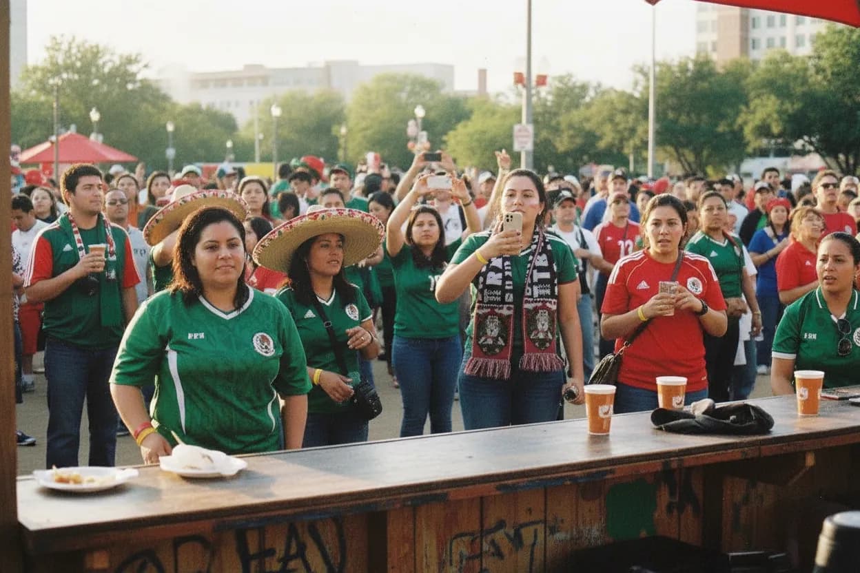Mexico supporters using a public route in Houston