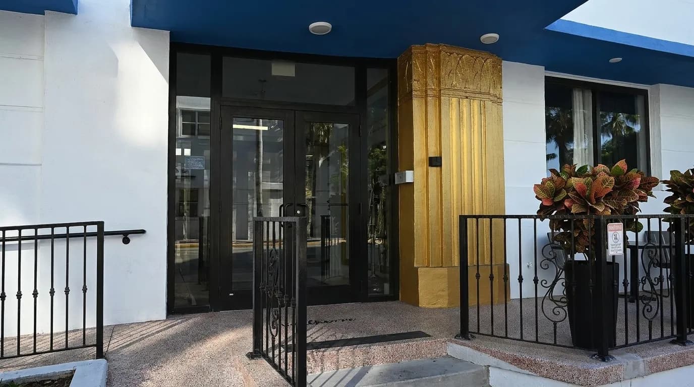 Entrance facade of Miami-Dade Public Library main branch on Flagler Street