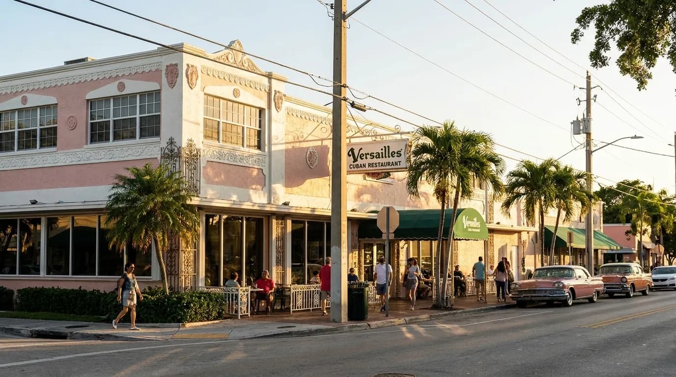 Exterior of Versailles Restaurant in Little Havana, Miami