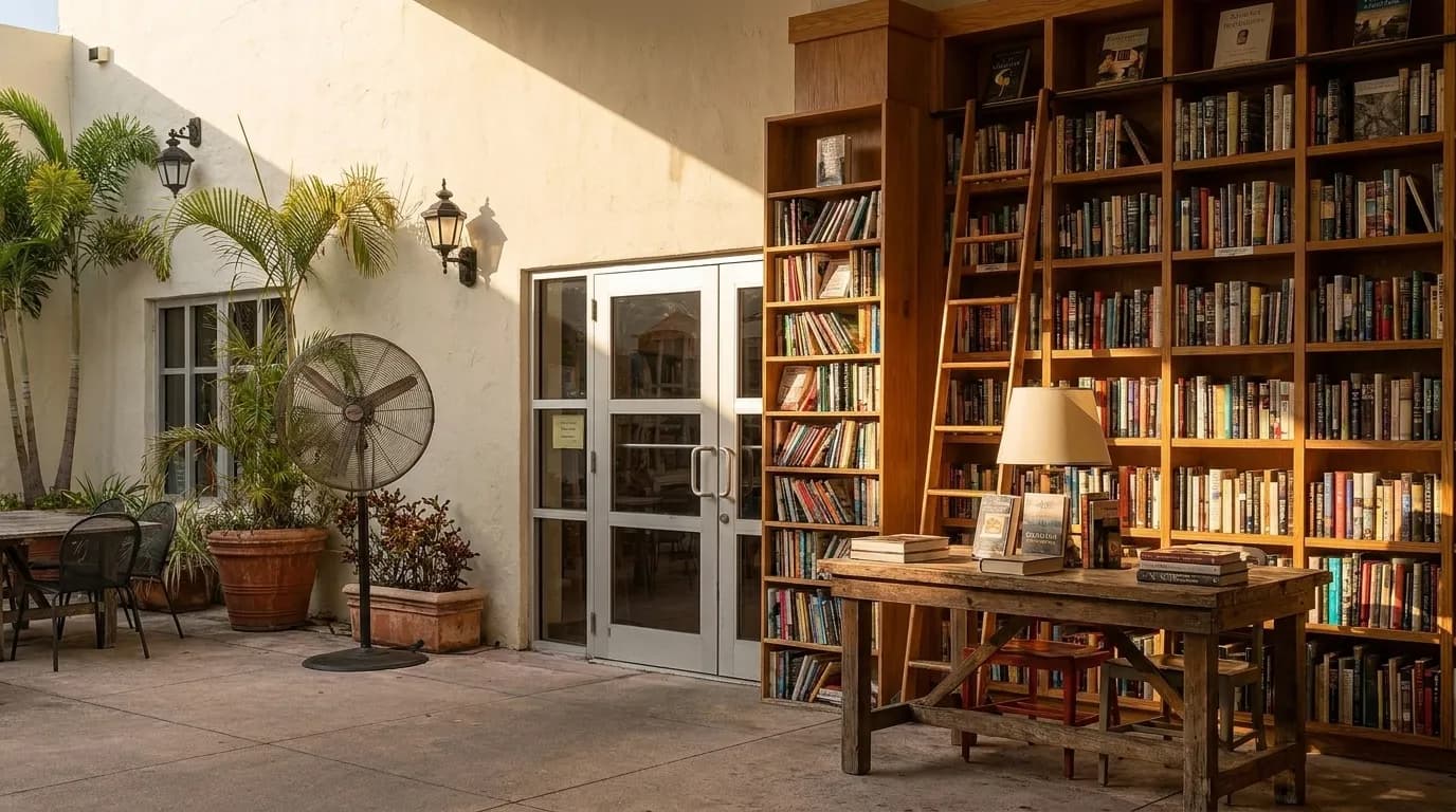 Shelves and reading tables inside Books & Books in Coral Gables