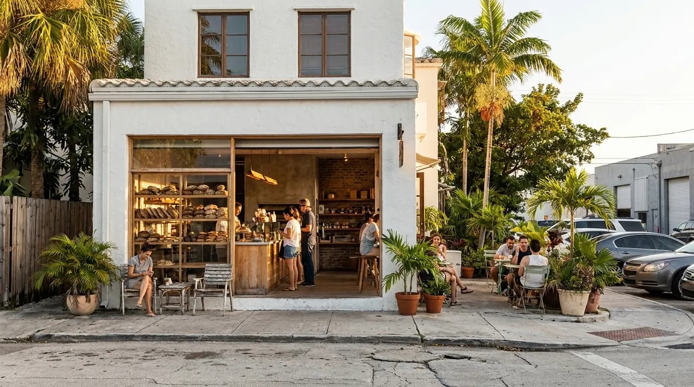 Exterior of Zak the Baker bakery in Wynwood
