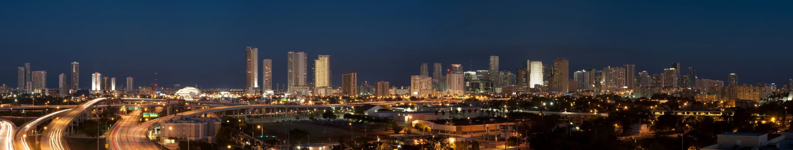 A Miami skyline and tropical city view for a coffee neighborhood guide