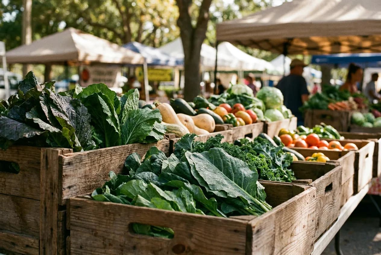 Legion Park Green Market in MiMo, Miami — scene photograph