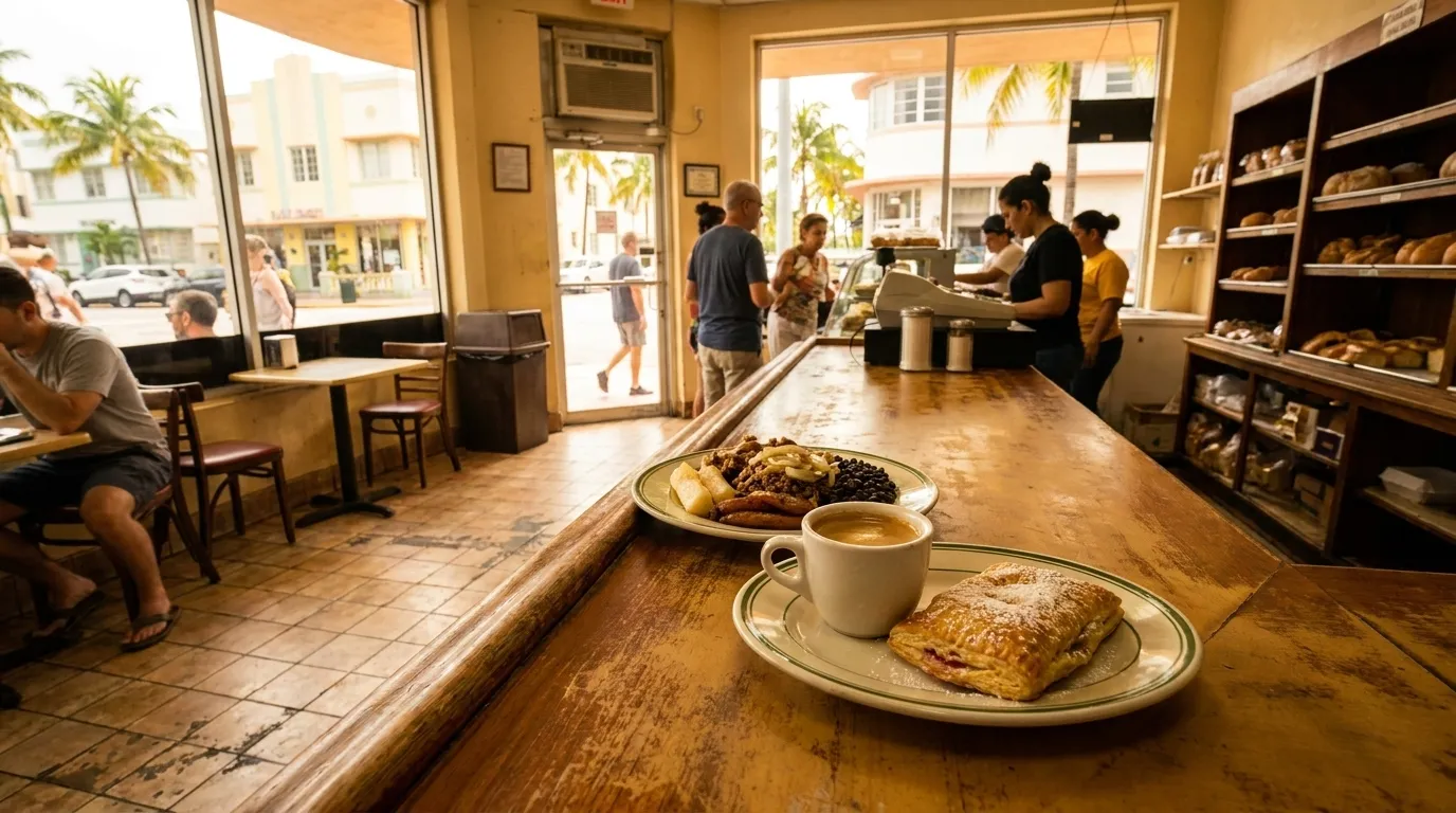 Cuban coffee and pastries at Miami Little Havana landmark