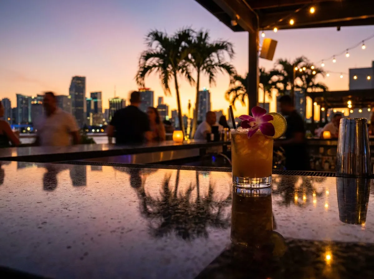Miami Late Spring Rooftop Nightlife Map