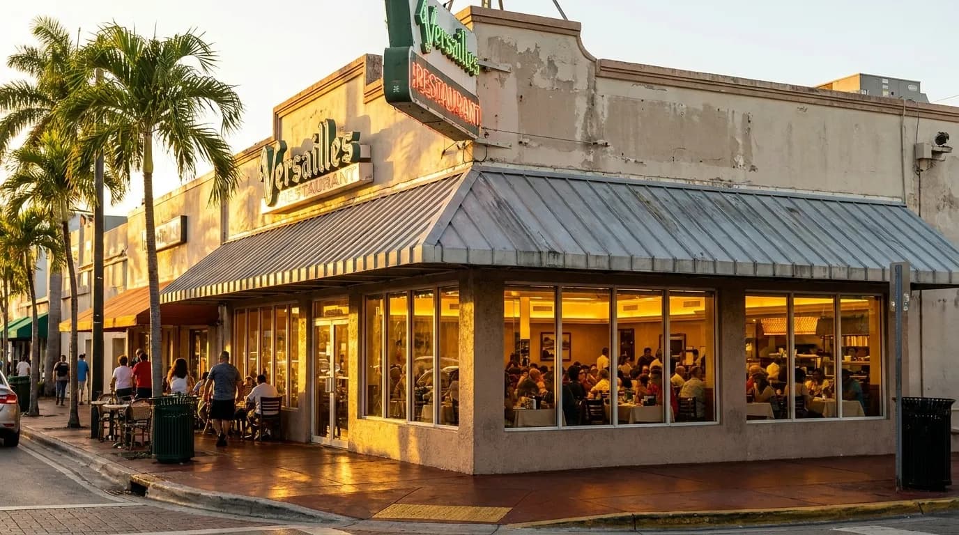 Exterior of Versailles Cuban restaurant in Little Havana
