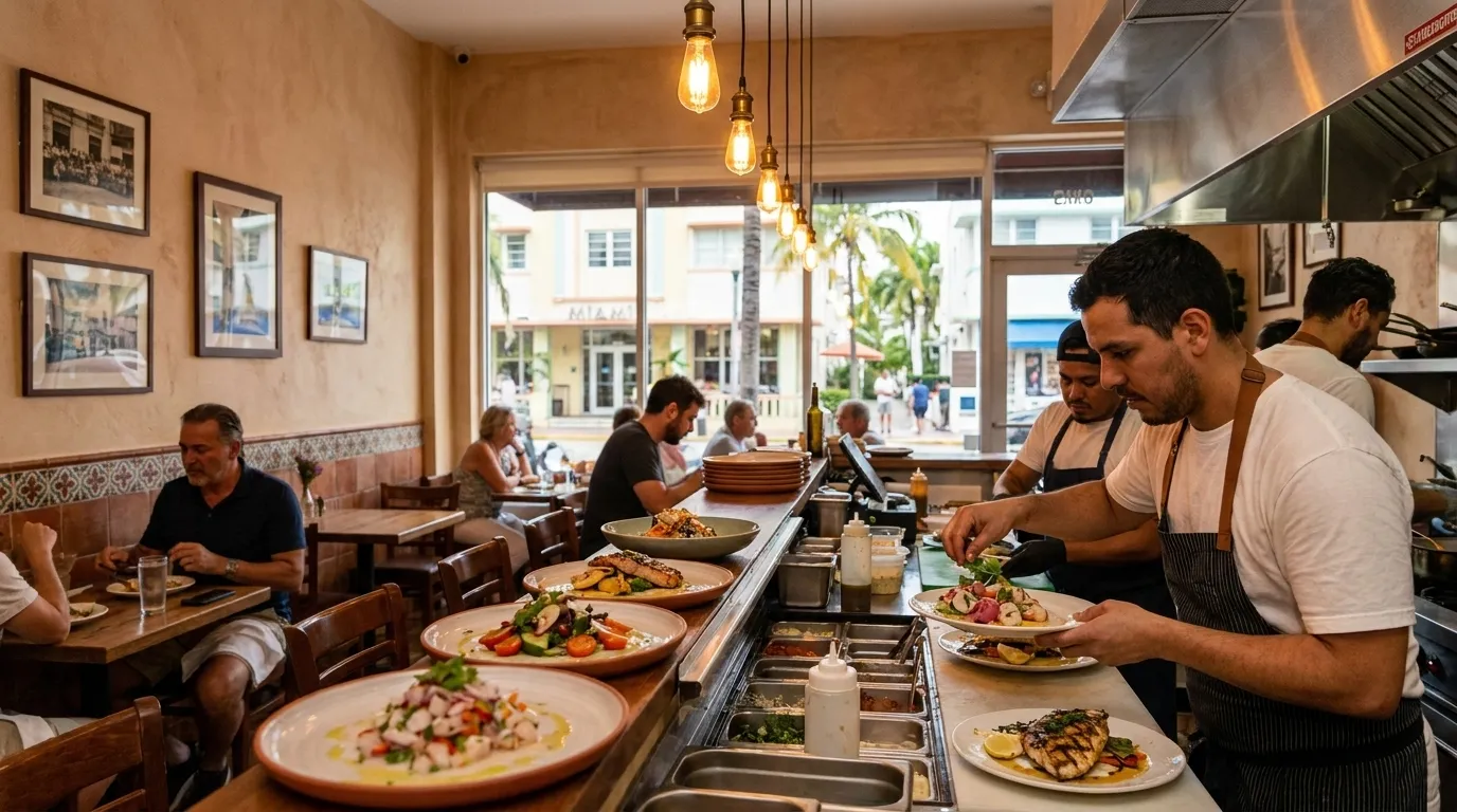 Intimate dining counter at Boia De with open kitchen view