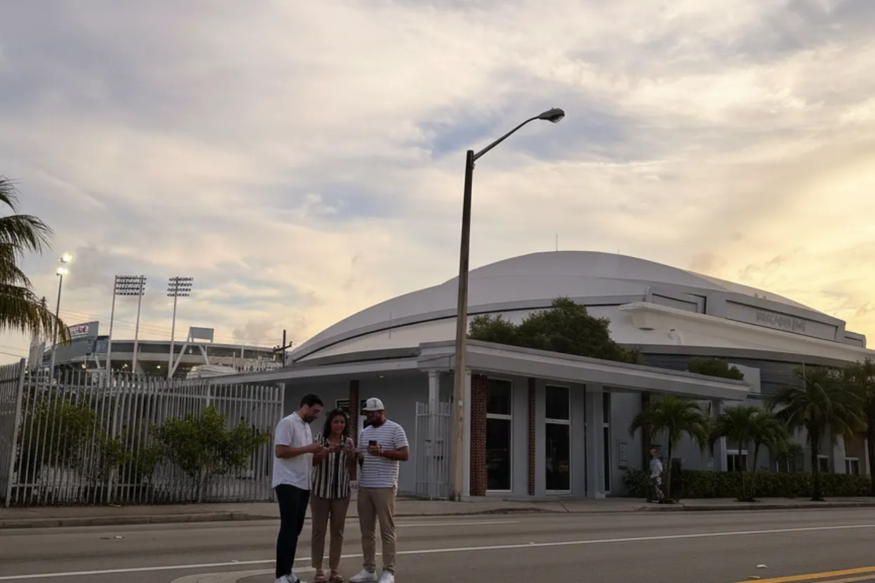 loanDepot Park area start for a Miami baseball watch route
