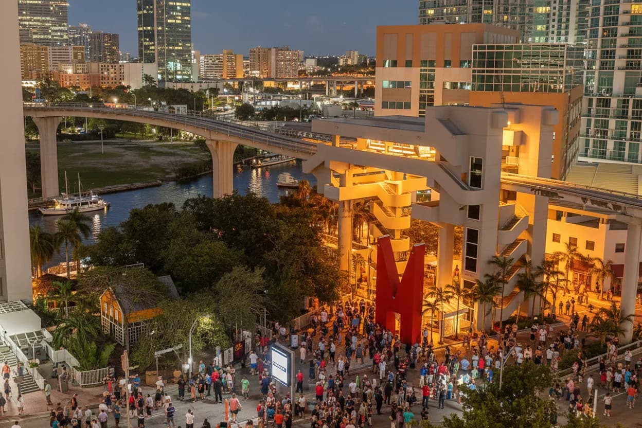 Downtown Miami transit finish for a baseball watch route