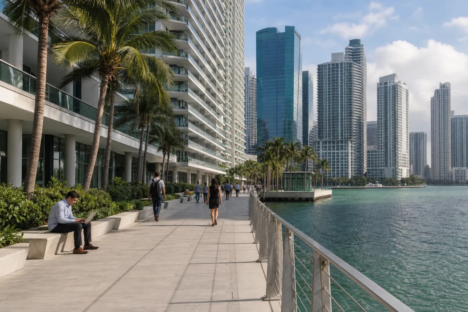 Tree-lined Miami street suited to a quiet winter stay