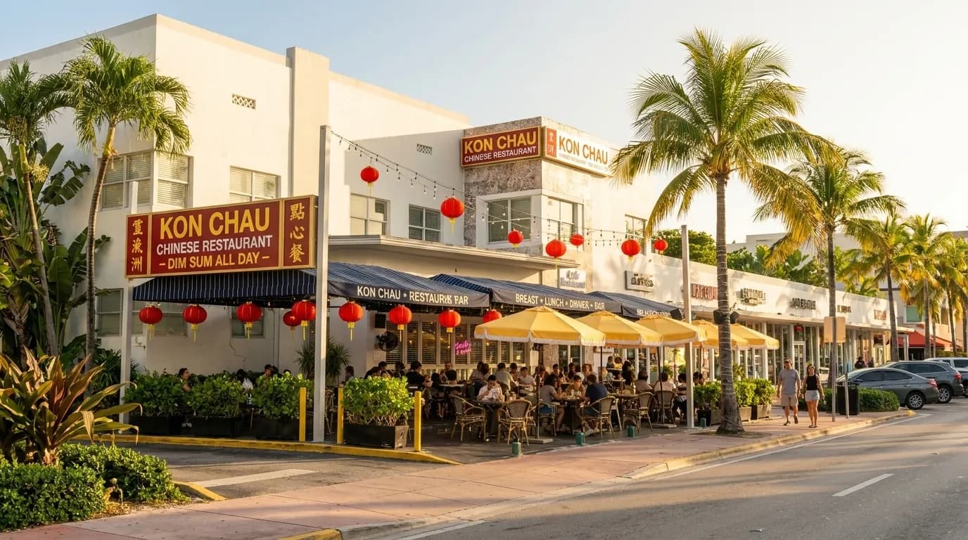 Kon Chau restaurant storefront in Miami
