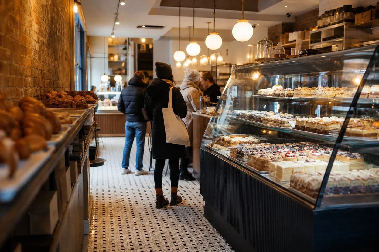 Cover scene for Mia's Brooklyn Bakery After Barclays: The Sit-Down Dessert Exit Test