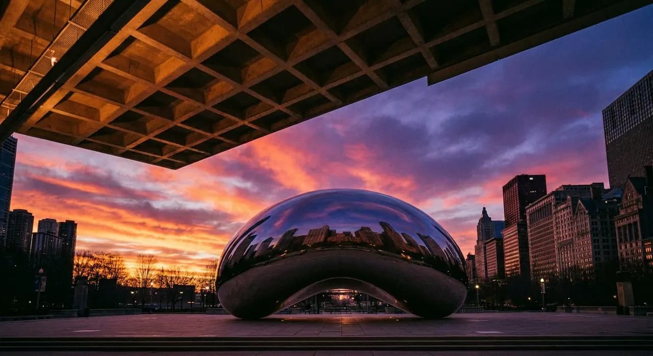 Millennium Park Cloud Gate Sunrise Reflection and Lurie Garden Gate Opening: A Fresh Field Note